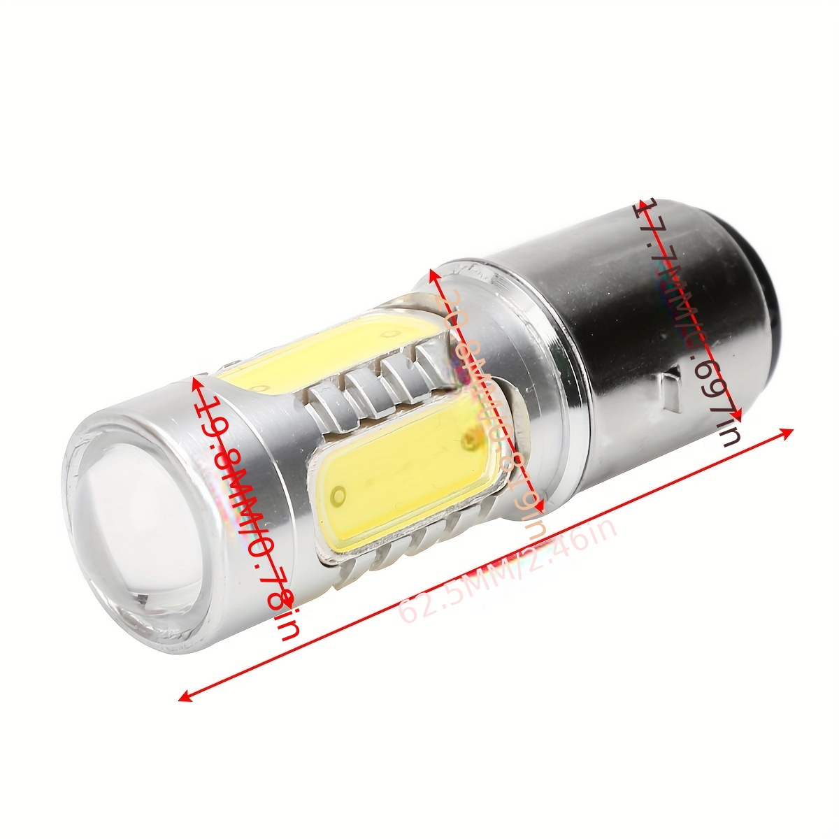 1 x 6V AC BA20D H6 LED Motorcycle Headlight Bulb High Low Beam Motobike  Scooter