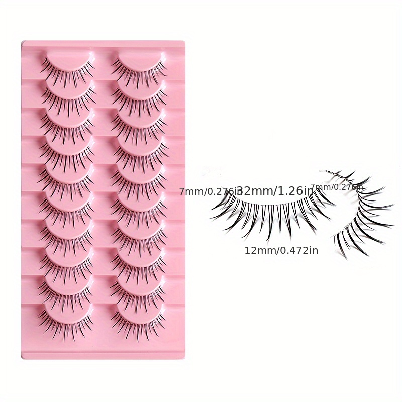 10 Pairs Cat Eye Lashes w/ Transparent Stems
