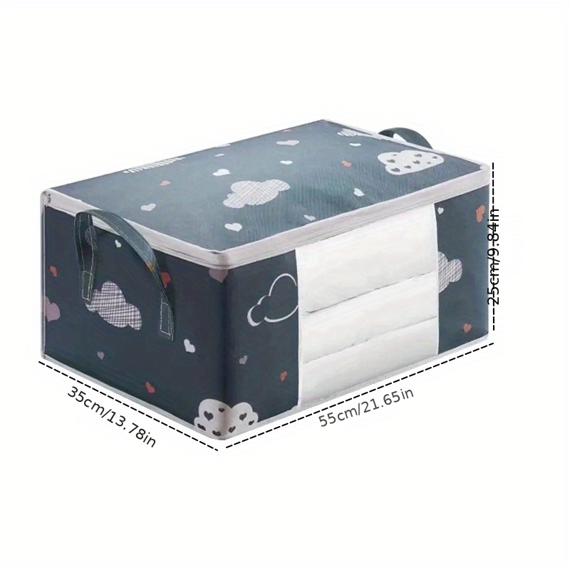 1pc Clothes Storage Bins, Foldable Oxford Cloth Organizers Bag With Large  Clear Window & Durable Handles Carry Handles For Clothing, Comforter,  Blanket Storage, Cartoon