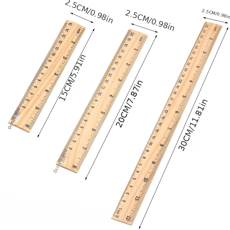 6-inch/15cm Wooden Office Ruler from The Ruler Company