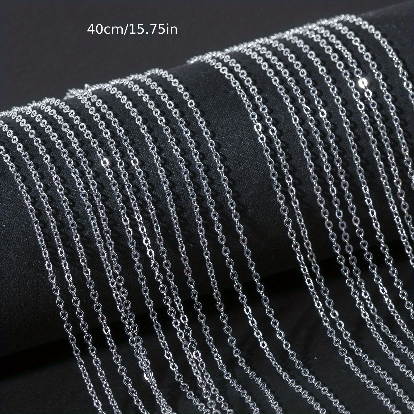 SANNIX 50 Pack Necklace Chains Bulk Silver Plated Cable Chain Pack For Jewellery Making 18 Inches