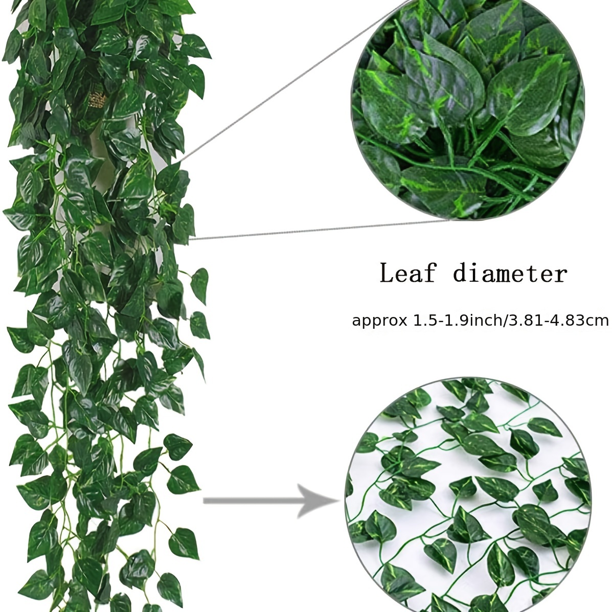 Beebel Ivy Leaves 85Ft 12 Strands Artificial Fake Leaves Hanging