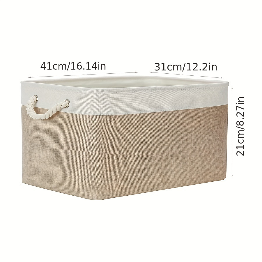 Storage Bins Fabric, Large Storage Bins with Lids, Collapsible Storage Box  Closet Shelf, Decorative Storage Baskets for Organizing Bedroom Dorm  Nursery, Khaki, 1-Pack 