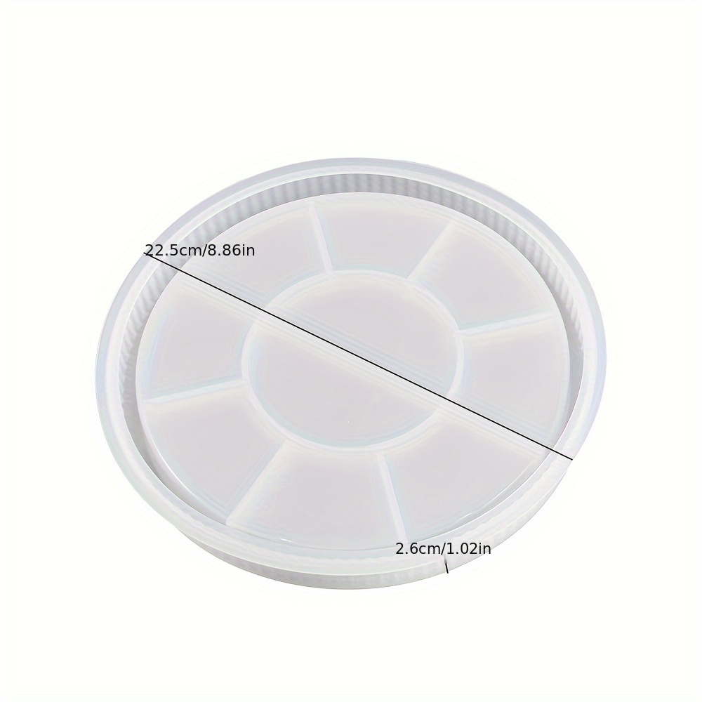 Image of Resin Casting Molds Glue Gypsum Cement Thick Striped Round Tray Lace Saucer Storage Tray Flower Pot Base Silicone Mold