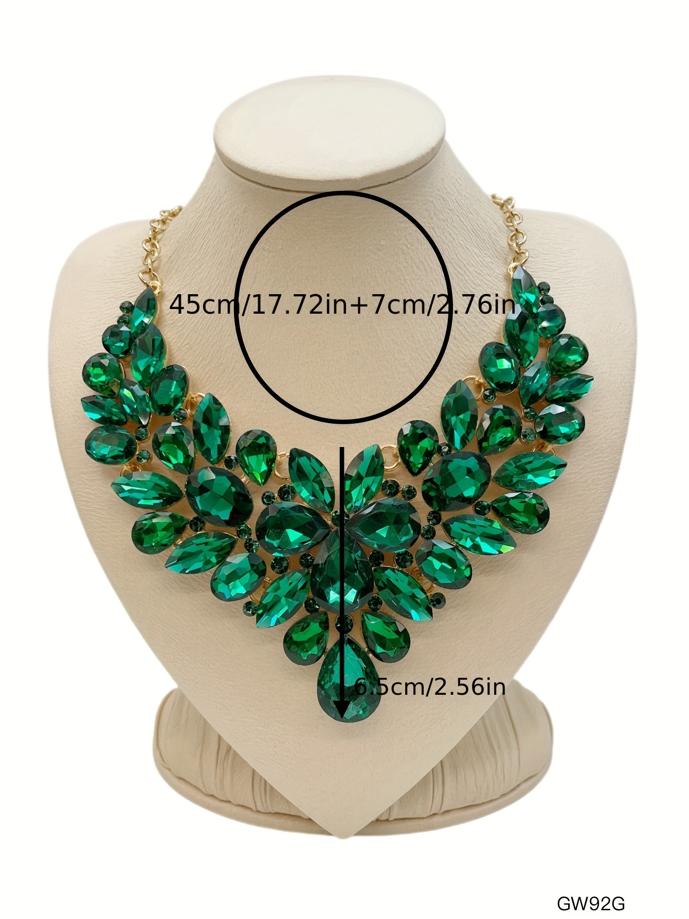   shiny colorful   crystal bib necklace statement zinc alloy neck jewelry accessories party ornament details 3