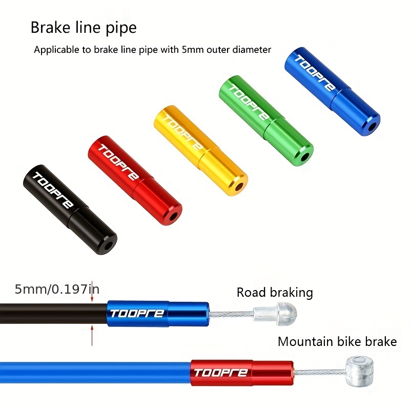 5pcs Road Bike Brake Cable End Caps Aluminum Alloy Wire Tips Housing Ferrules