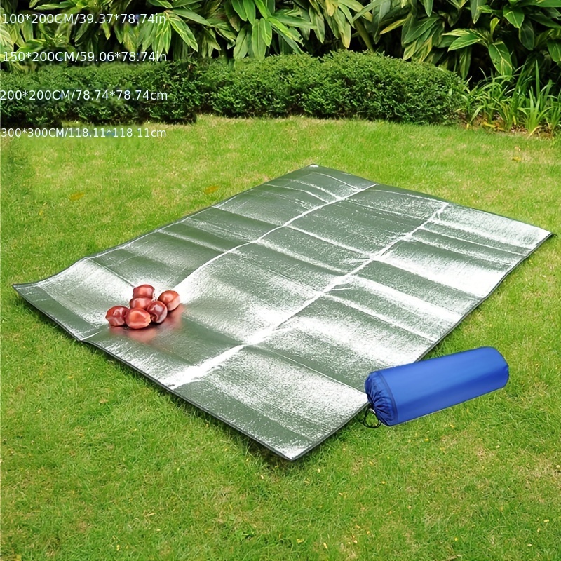

1pc Aluminum Foil Outdoor Mat, Waterproof Moisture-proof Picnic Pad With Insulation For Camping, Tent Sleeping, Available In Multiple Sizes With Carrying Bag