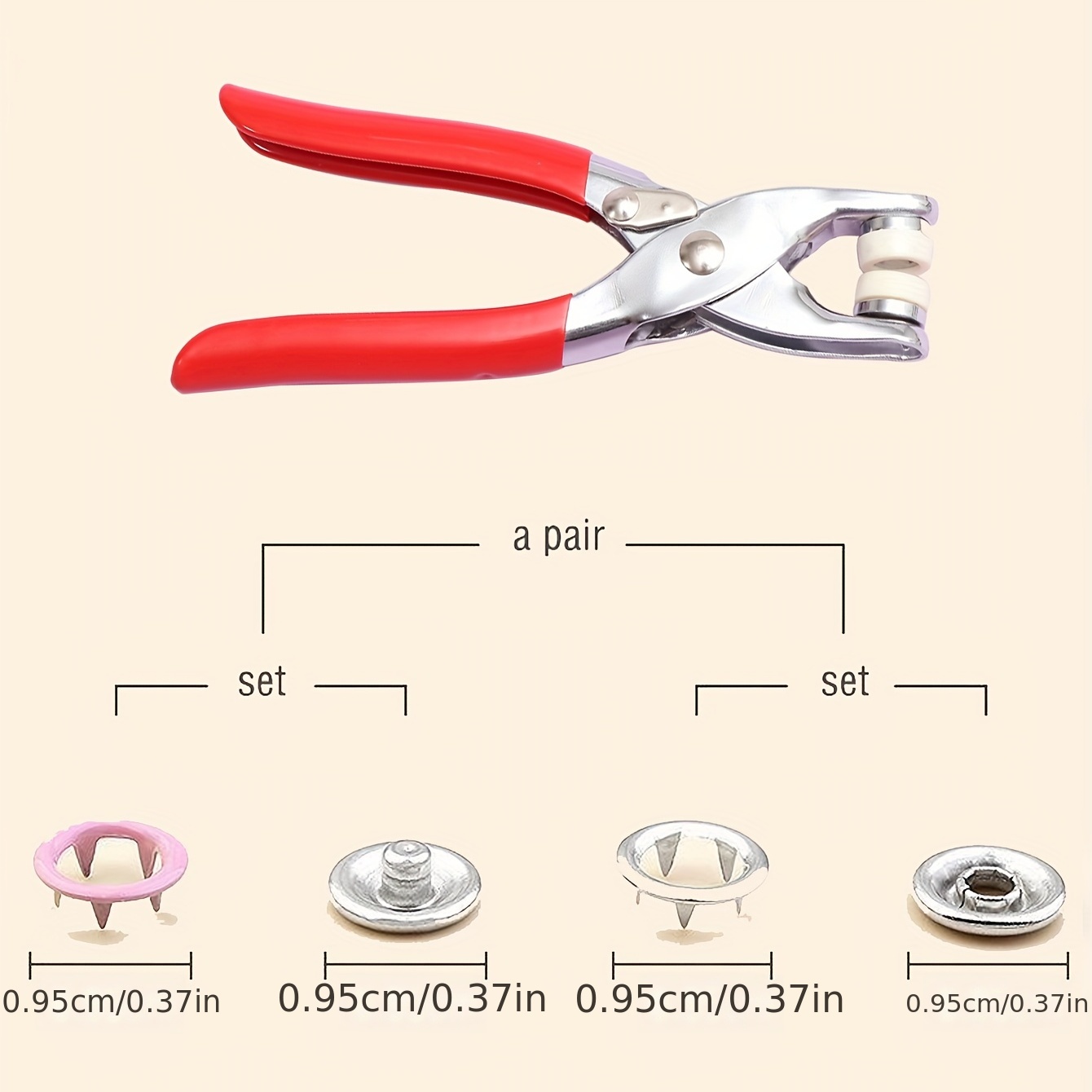 Snap Fasteners Kit With Tool Diy Multi color Metal Snap - Temu