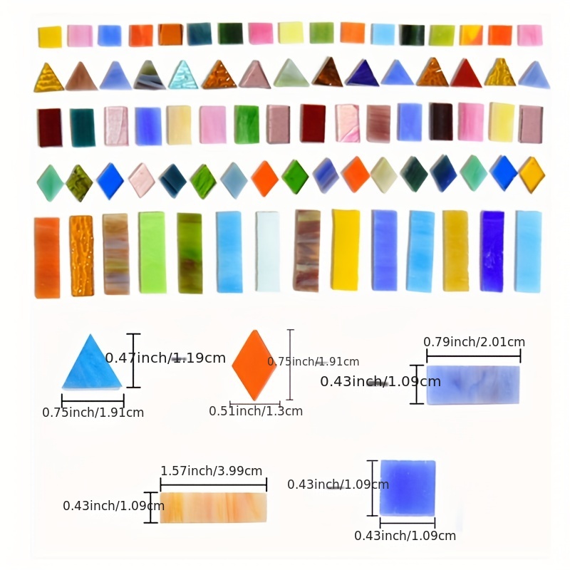 Teselas de Cristal,Mosaico Ceramica 50 g / bolsa Color mixto Cuadrado de  mosaico de cristal transparente azulejos para artesanías de bricolaje  Mosaico
