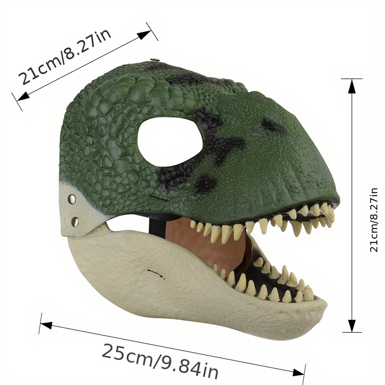 Men's Chin Movable Dinosaur Mask Latex Party Props Cute - Temu