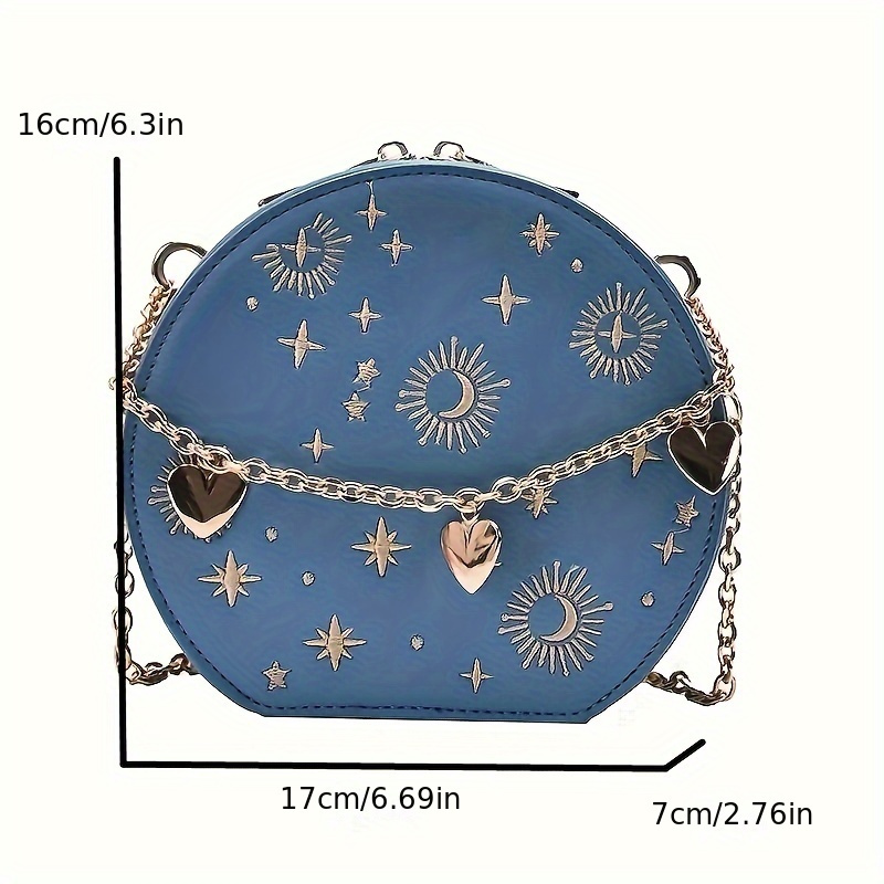 Heart decor star embroidered crossbody online bag