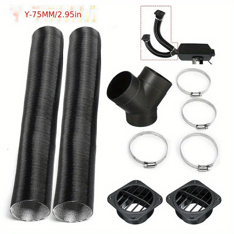 Pipe Ducting T Piece + Warm Air Outlet Vent Hose Clip Kit - Temu