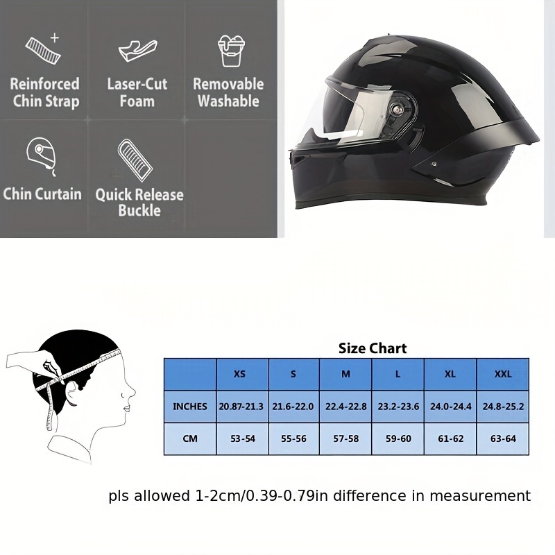 Mtb full face discount helmet size guide