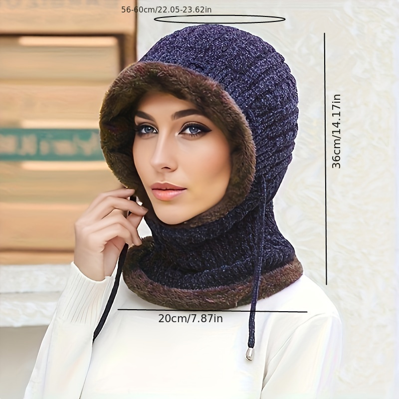 Women Knit Winter 3 in 1 Beanie Hat Scarf Gloves 3 Piece Outdoor Cold  Weather Thermal Set (Beige, One Size) at  Women's Clothing store