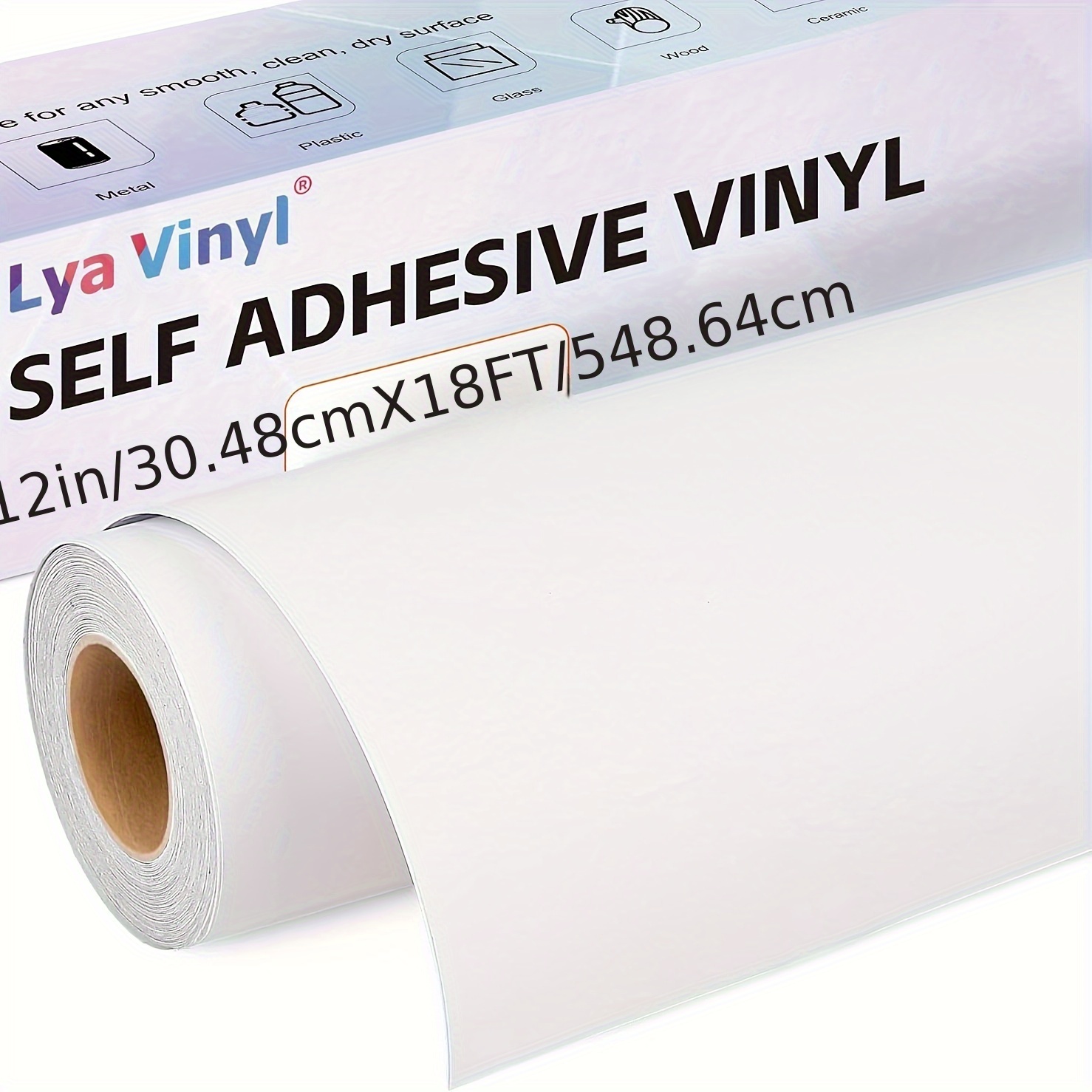 

Lya , 12" X 18 Ft Roll Adhesive Roll For , Mug, Cup, & Decal