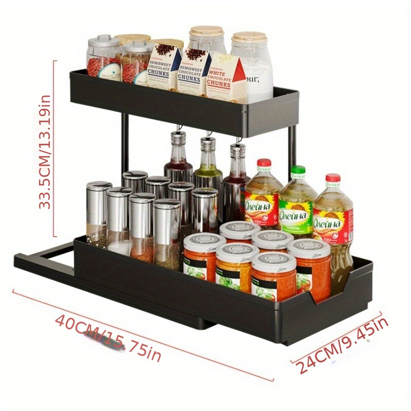 Under Sink Organizer 2 tier Sliding Cabinet Basket Organizer - Temu