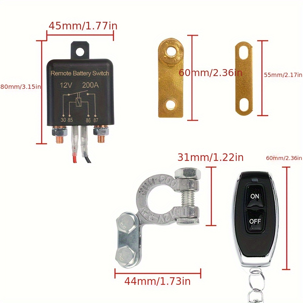 12V 200A Interruptor De Desconexión De Batería Remota - Temu Mexico