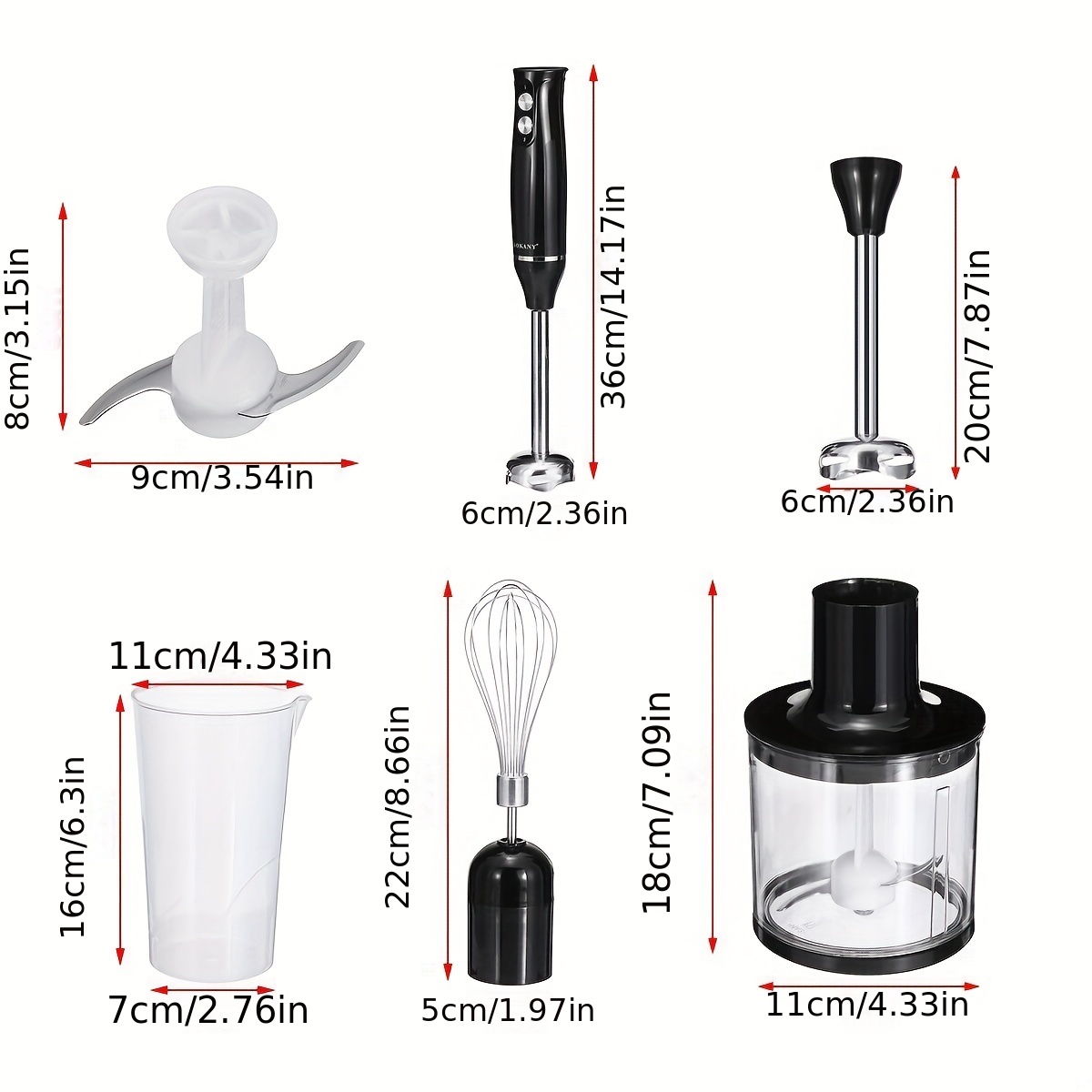 KitchenAid 5-Speed Black Immersion Blender with Whisk and Chopper