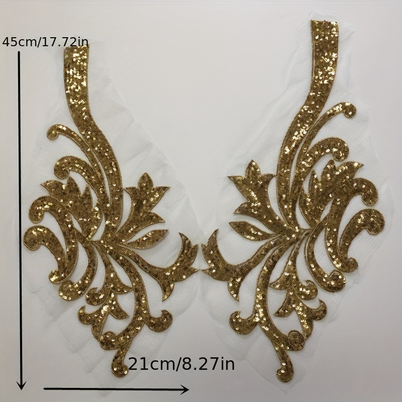 Gold Eagle Sequins Embroidery Applique Patchembroidered 