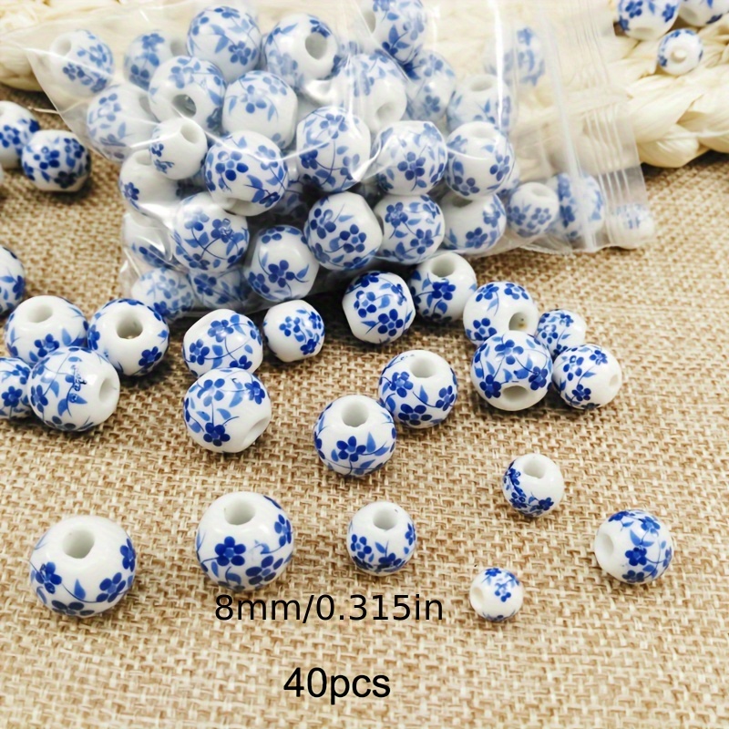 Image of 40pcs Of And Ceramic Round Beads For Crafts, Ceramic Bead Materials