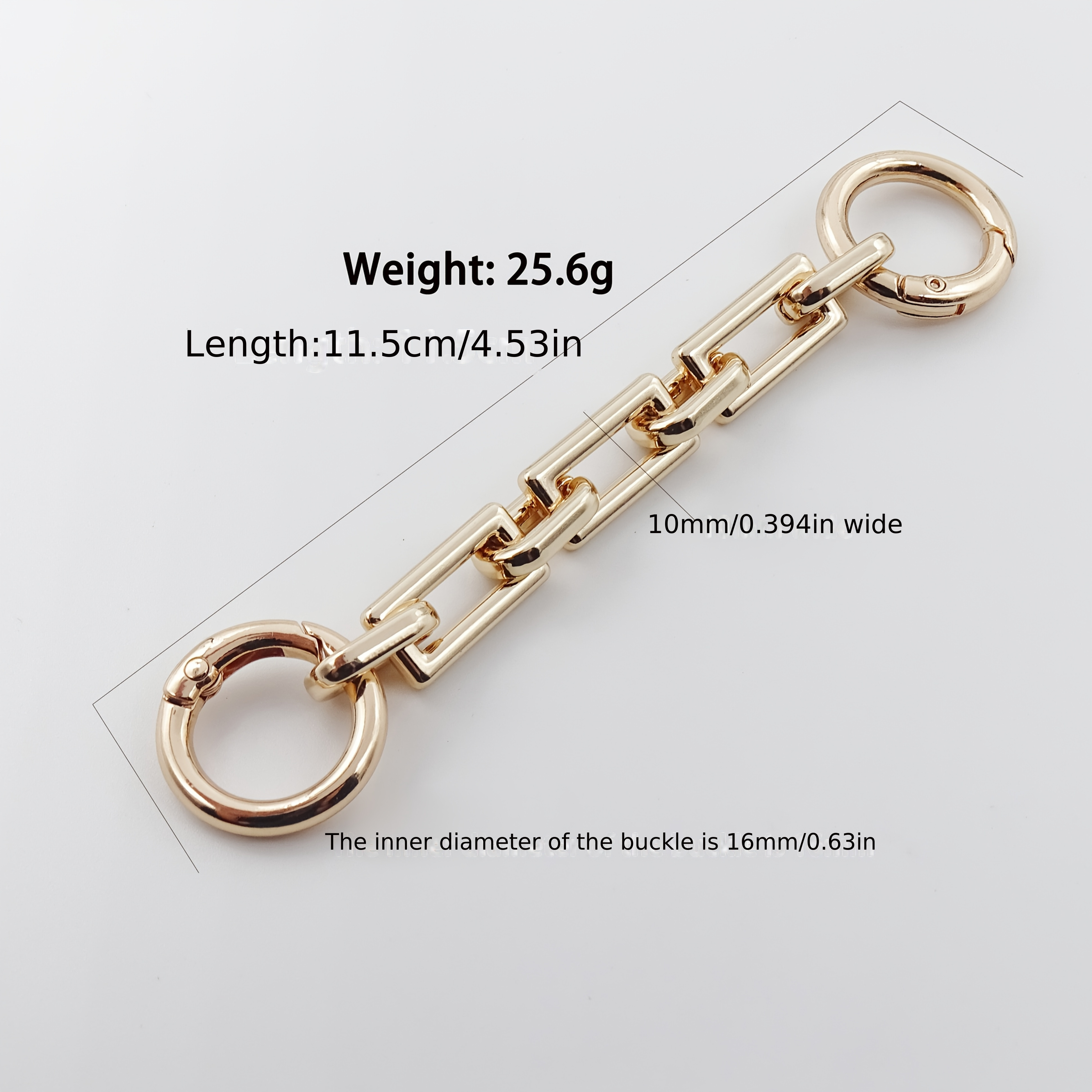 Image of Bag Extension Chain Square Extension Leather Shoulder Strap Chain Transformation Armpit Bag Chain Accessories Bag Pendant