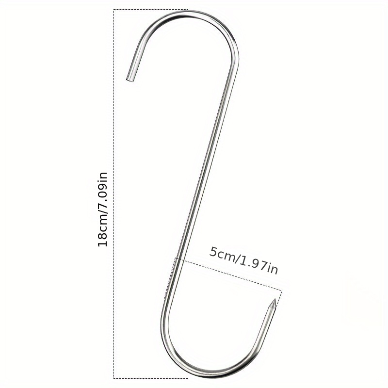 Meat Hooks for Hanging 10 Pcs, 5.9 Inch Stainless Steel Meat Hook for  Butchering, Smoker, Drying, BBQ