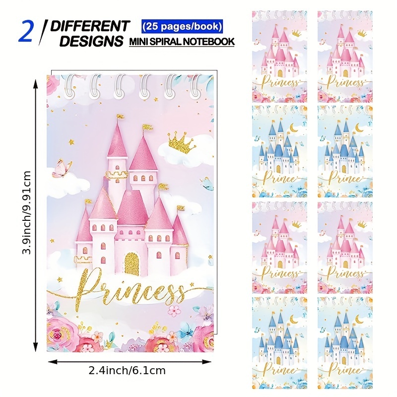6 Mini Cuadernos Príncipe Princesa Bloc Notas Corona - Temu