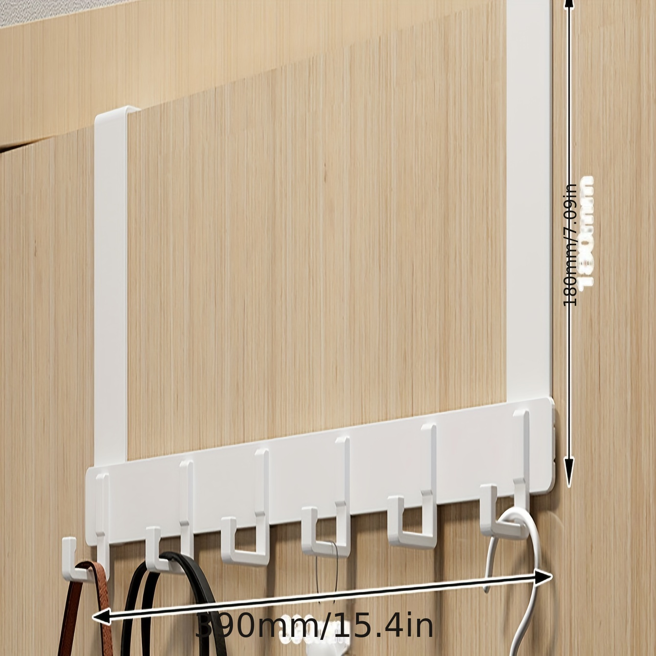 Image of 1pc Door Back Hook Door Back Style Hole Free Clothes Hanger Clothes Storage Rack On The Entrance Door Storage Rack Wall Hanging Clothes Hook