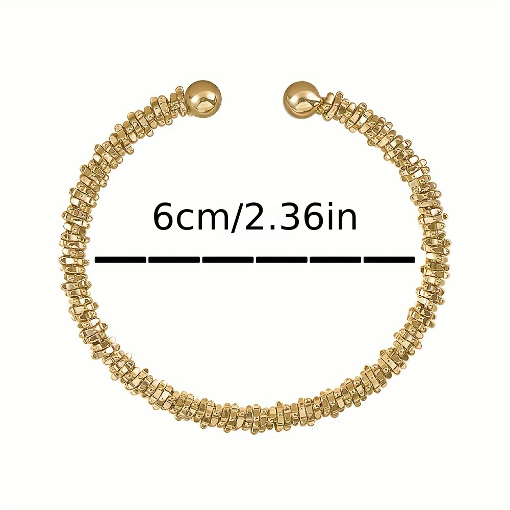 Golden Tone Bracelet for Women Minimalist Adjustable Open Cuff Bangle