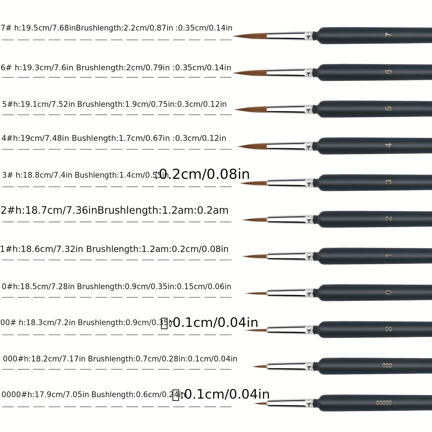 10Pcs/Set Painting Pens Round Nib Easy Wash Comfortable Grip