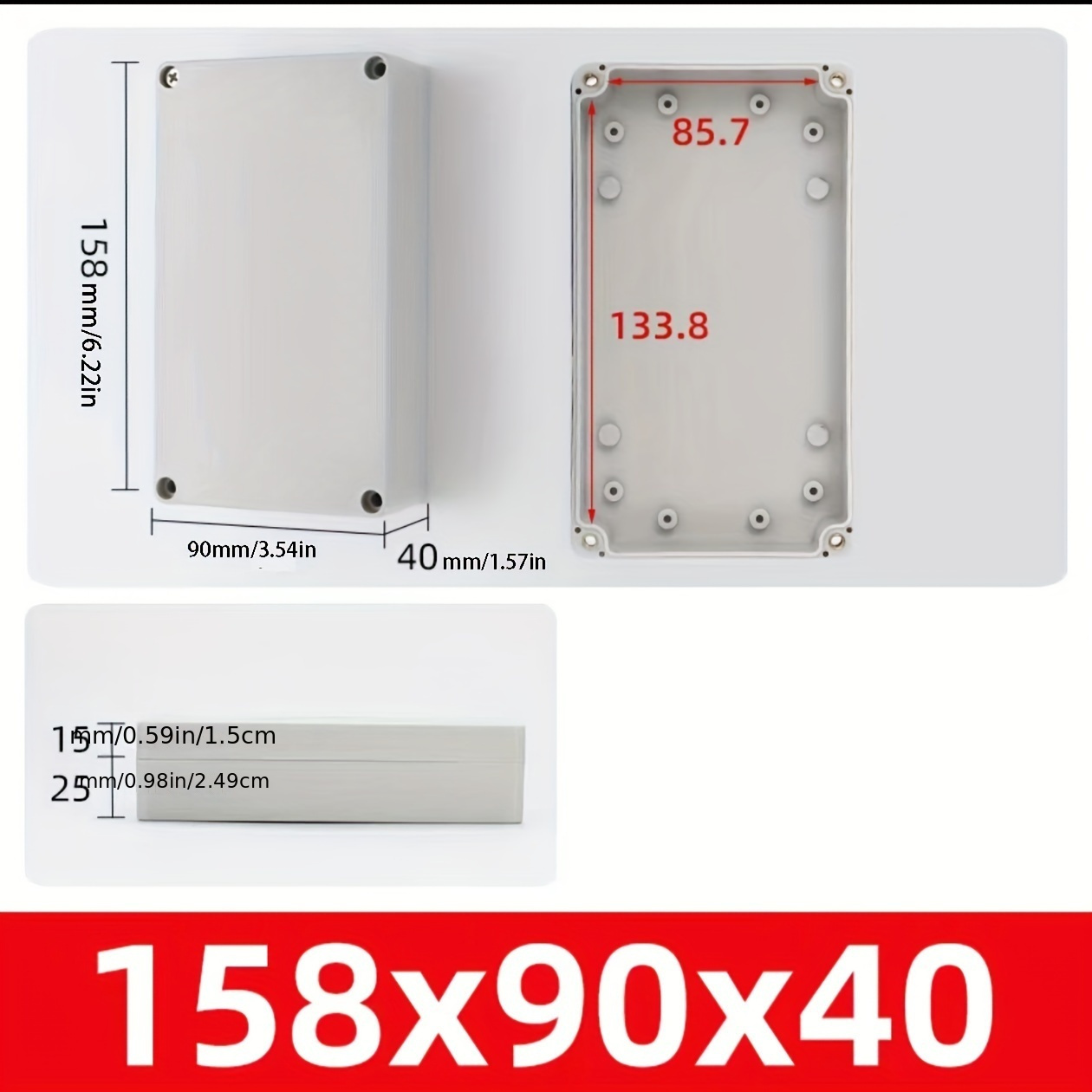 

158x90x40(mm) Outdoor Waterproof Box Abs Plastic Waterproof Box Outdoor Surveillance Power Box Terminal Box Sealing, Terminal Box