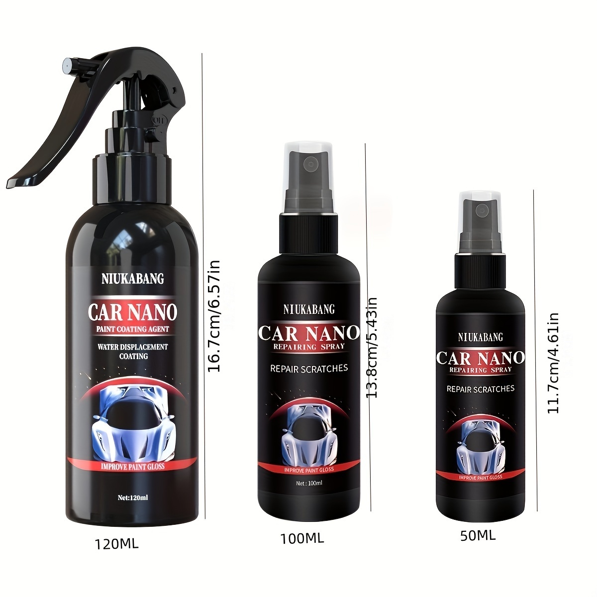 1 Bottle Of 120ml/1 Bottle Of 120ml Set Of Car Coating Spray, Paint  Maintenance, Paint Surface Dirt Removal, Brightness Enhancement, Nano- coating Spray Coating Agent