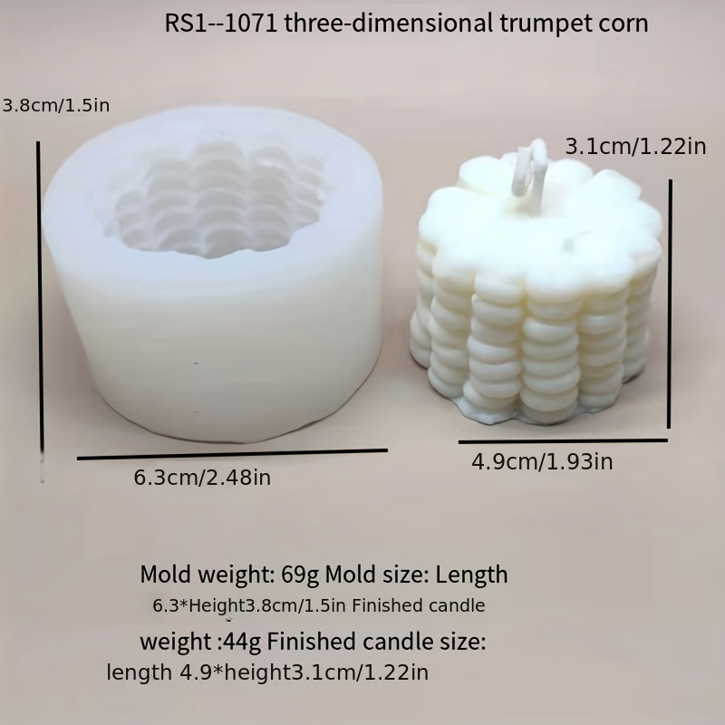 Simulation Half Corn Mold Handmade 3D DIY Creative Corn Shape Scented  Candle Silicone Mold