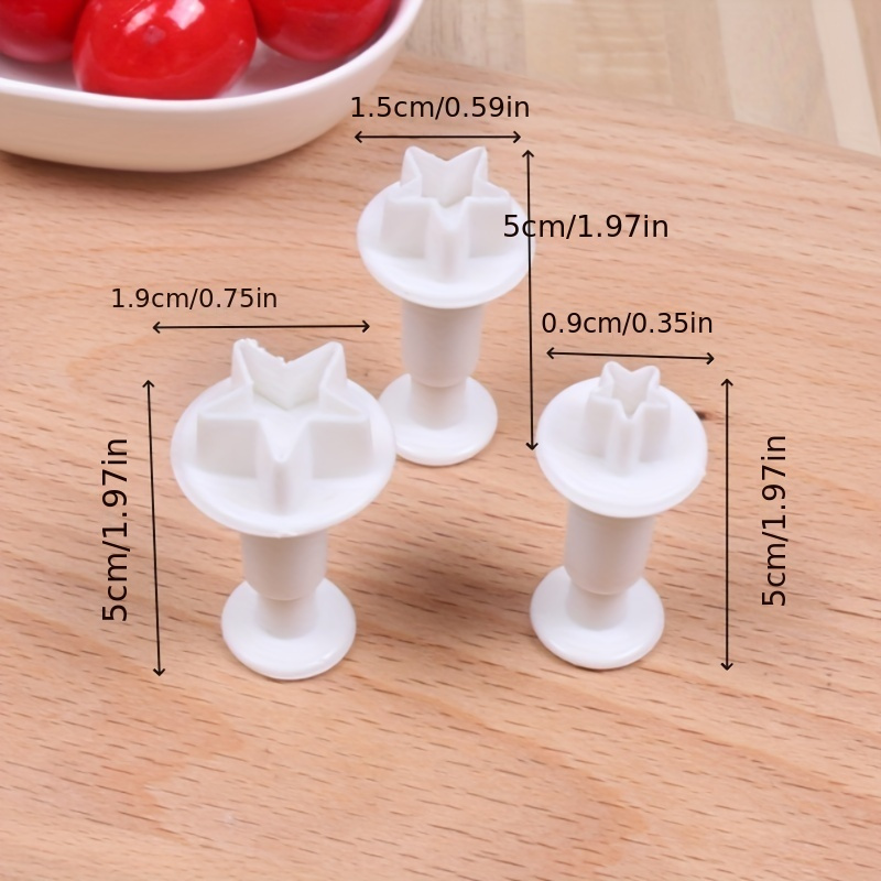 Image of 3pcs Star-shaped Cookie Cutter Set - Durable Plastic Biscuit Molds For Creative Baking, Kitchen & Dining Essentials, Home, Baking Supplies
