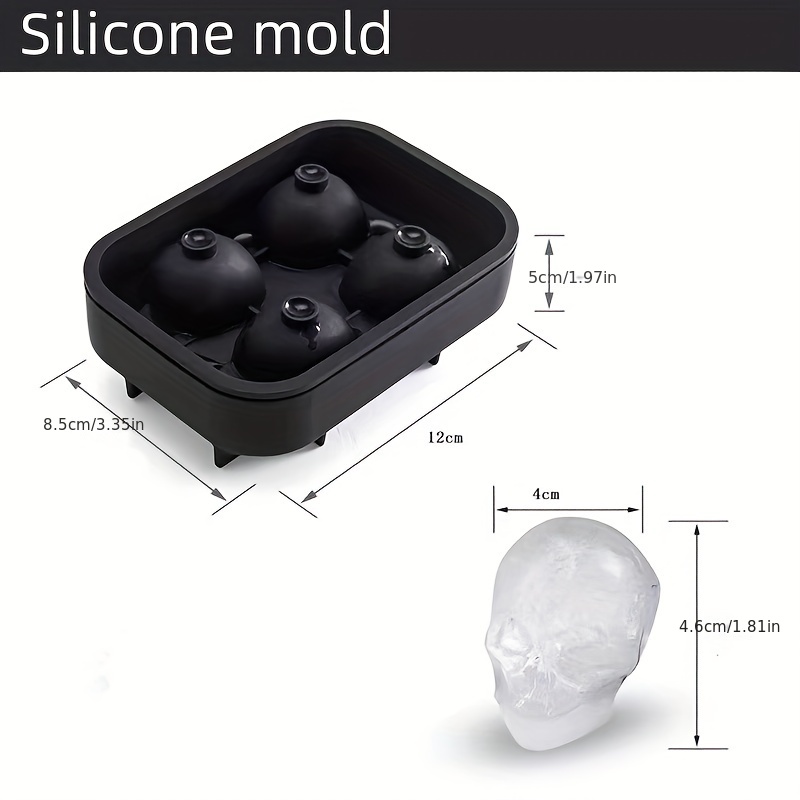 Silicone Sphere Whiskey Ice Ball Maker with Lids & Large Square Ice Cube  Molds for Cocktails & Bourbon - Reusable & BPA Free