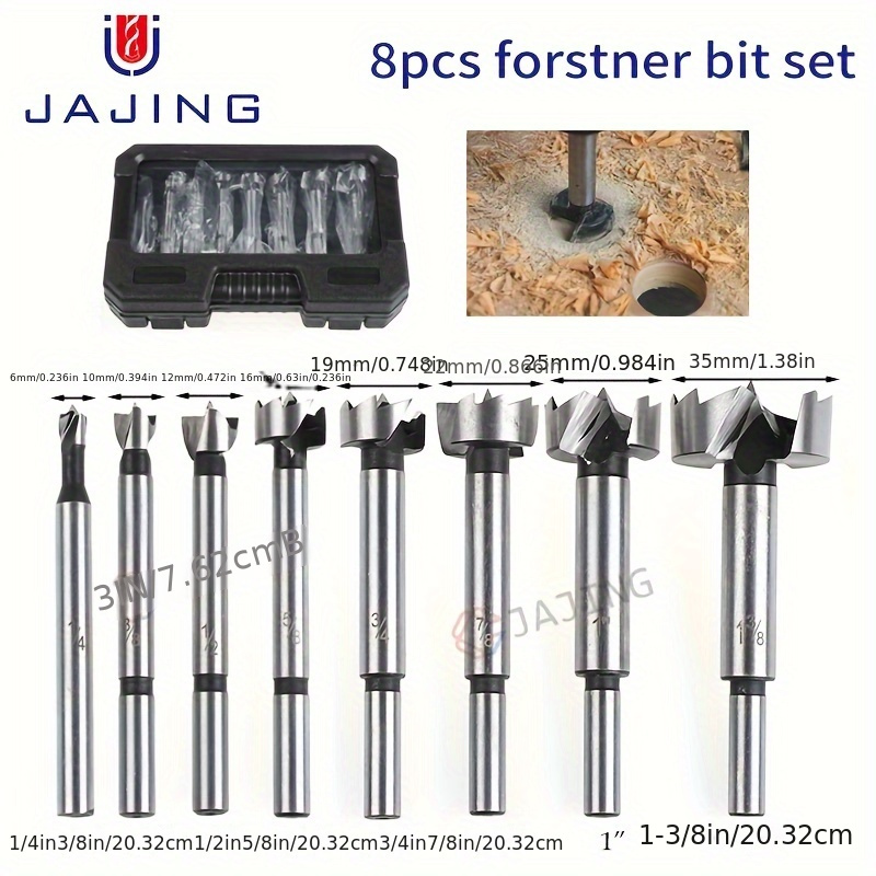 

8pcs Flat Wing Drill Bit Set With Carrying Case - High-carbon Steel, Blades Cutting