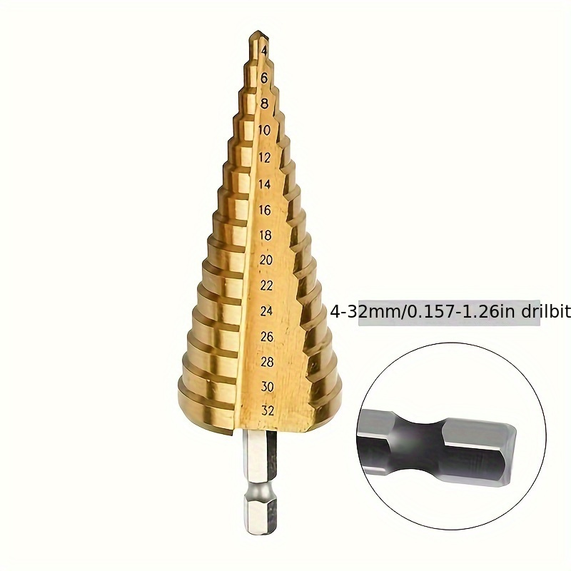 TEMU Ltewalt 1pc 4-32mm Tools Hss For Coated Metal Wood Bits Hole Punch Straight Drills Hex