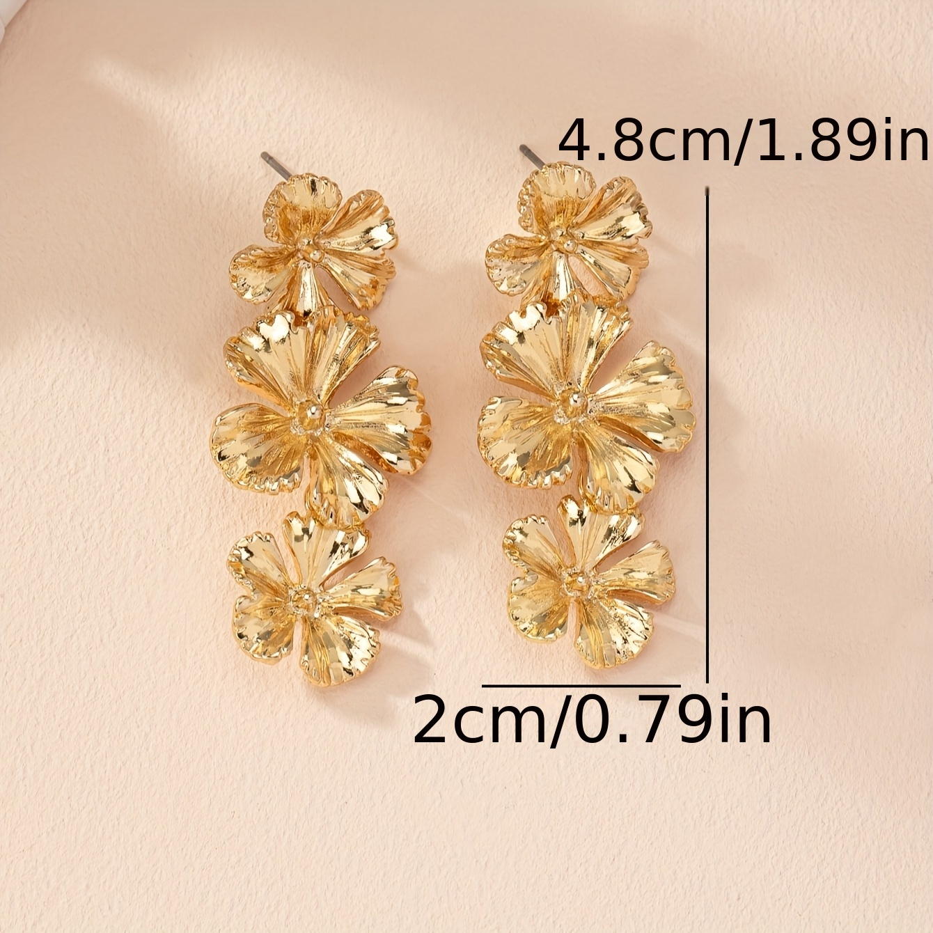 Bohemian Golden Flower Dangle Earrings for Women