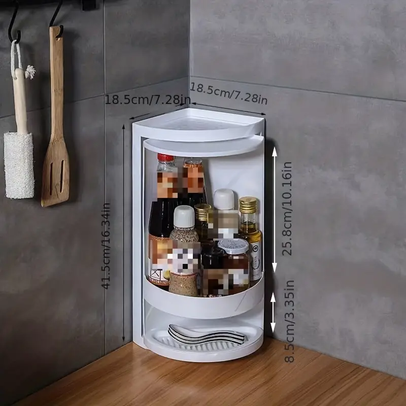 2/3 Layers Rotating Corner Shelves For Small Spaces Triangle - Temu