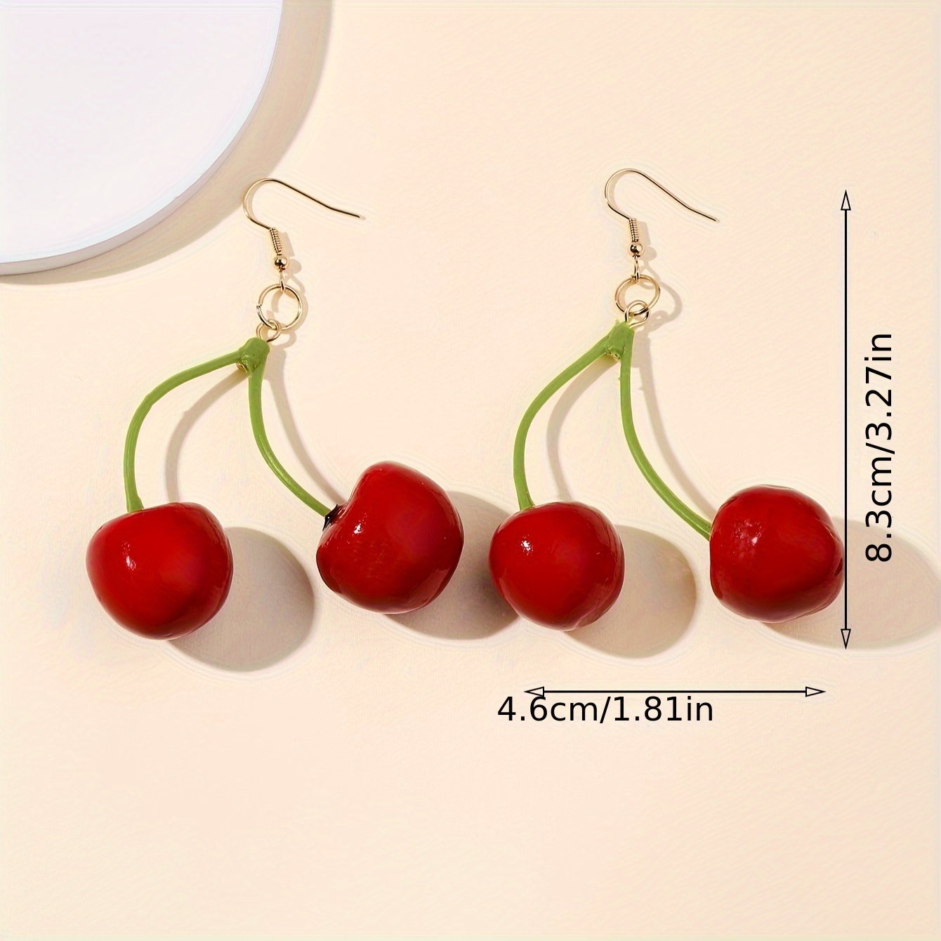 Plastic Sweetheart Double Cherry Earrings Blush Touch