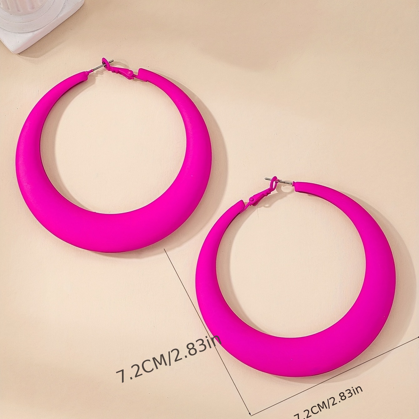 Hot Pink Leopard Pattern Hoop Earrings for Casual Style