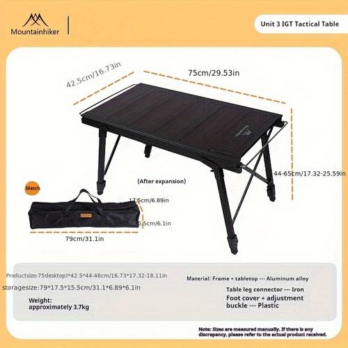 folding igt camping lift table portable outdoor igt cooking 5 units ultralight aluminum alloy multifunctional camping table with handbag suitable for car camping picnics rv travel and backyard barbecues