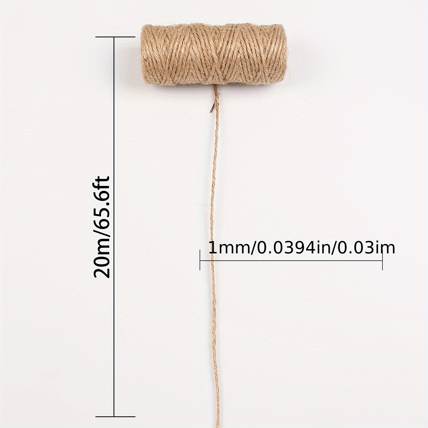 1mm Tag Line Wholesale Decorative Gift Box Packaging Fine Thread Clothing Rope Handmade Vintage Weaving Jute Rope 20m