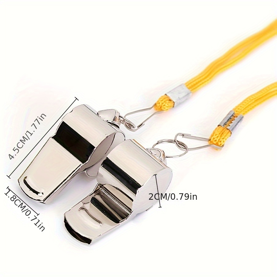 Stainless Steel High Frequency Referee Whistle with Lanyard