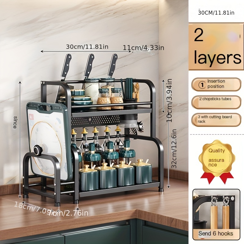 Kitchen Storage Shelf Seasoning Sauce And Vinegar Storage Rack