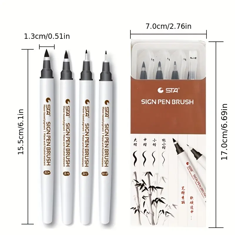Sta Calligraphy Pen Waterproof Markers Soft Brush Pens For Lettering  Writing Drawing School Art Supplies - Temu Austria