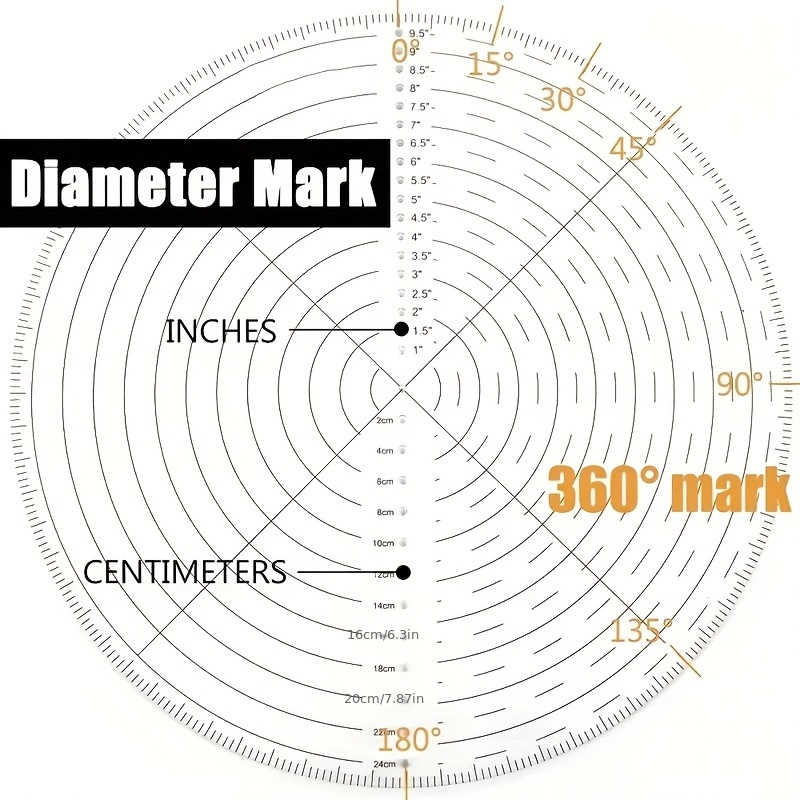 

1pc Clear Acrylic Center Detector Compass, 10-inch Clear Measurement Tool For Woodworking, Drawing, Cutting & Lathe Work - Uncharged, No Battery, Material