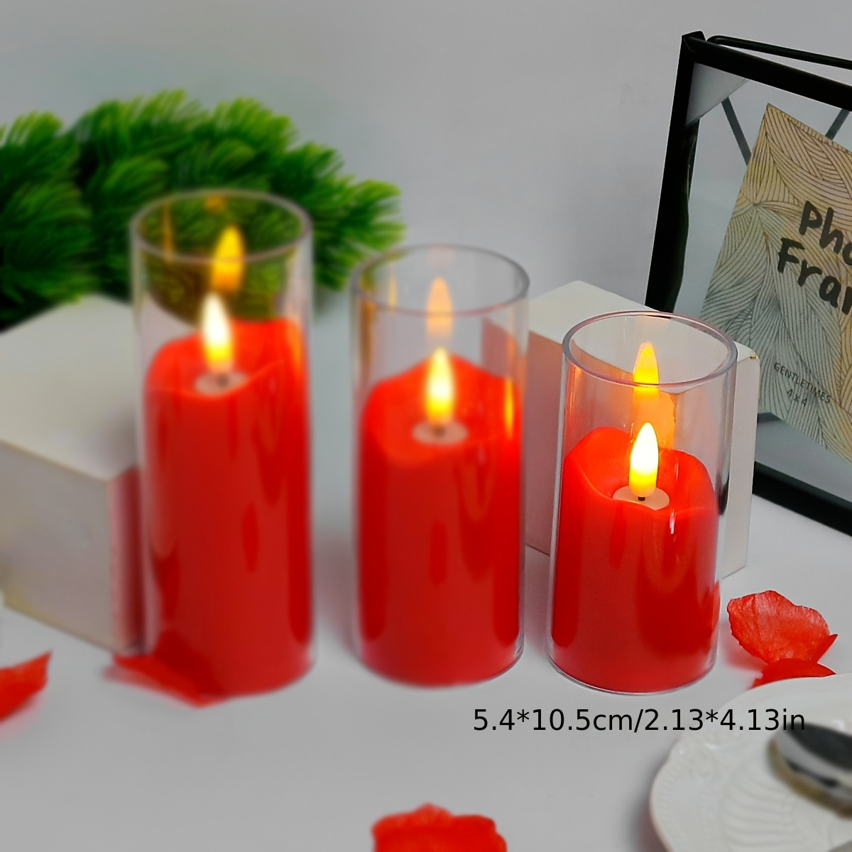 1pc Red Electronic Candle Light Led Simulation Swing Candle Light