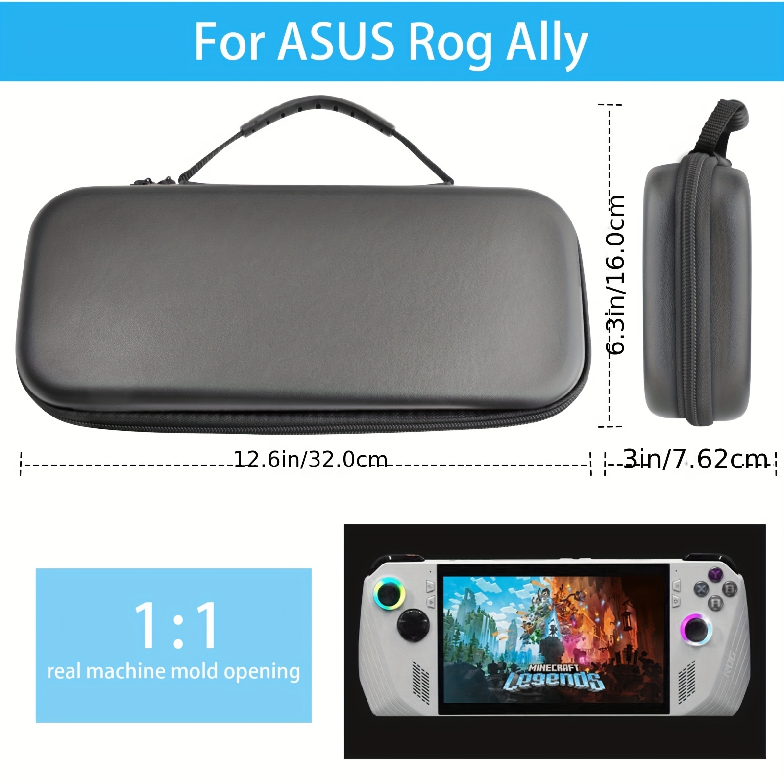 Miimall Compatible for ROG Ally Carrying Case, EVA Hard Travel-Friendly  Carrying Pouch Case with Portable Strap Storage Box Case for Asus ROG Ally