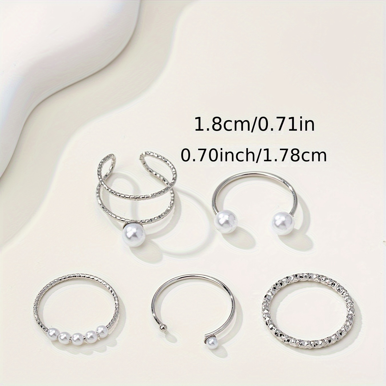 5pcs Unique Metal Minimalist Stackable Ring Set